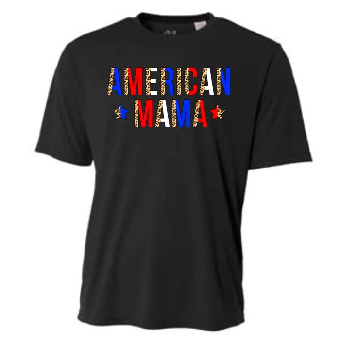 Ymd 4th Of July Leopard American Mama Patriotic Mothers Day Gift Cooling Performance Crew T-Shirt