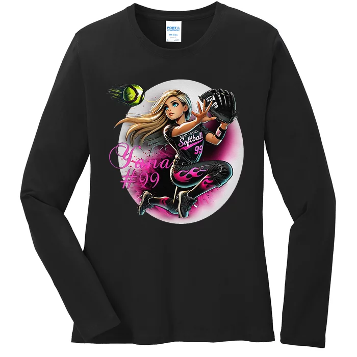 Yana 99 Softball Support Ladies Long Sleeve Shirt