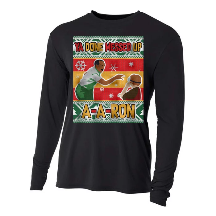 Ya Done Messed Up A-A-Ron Ugly Christmas Cooling Performance Long Sleeve Crew