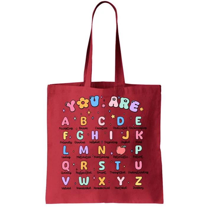 You Are Alphabet Tote Bag