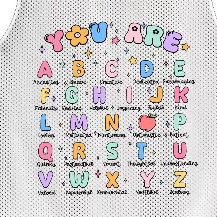 You Are Alphabet Mesh Reversible Basketball Jersey Tank