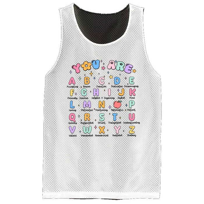 You Are Alphabet Mesh Reversible Basketball Jersey Tank