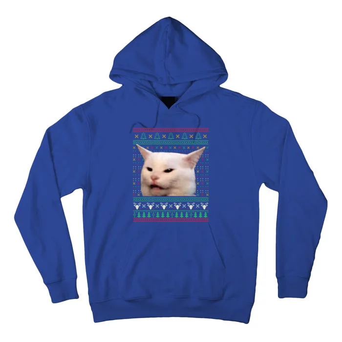 Yelling At A Cat Ugly XMas Sweaters Funny Meme Dress Great Gift Tall Hoodie