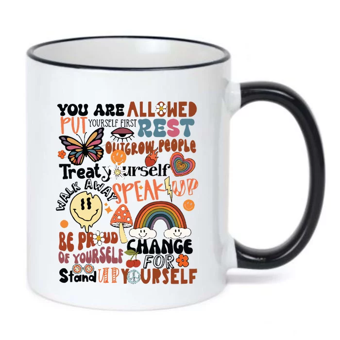 You Are Allowed To Thrive Retro Front Pocket Black Color Changing Mug