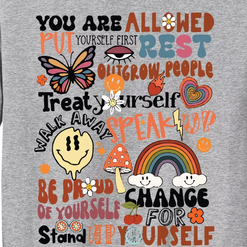 You Are Allowed To Thrive Retro Front Pocket Tall Sweatshirt