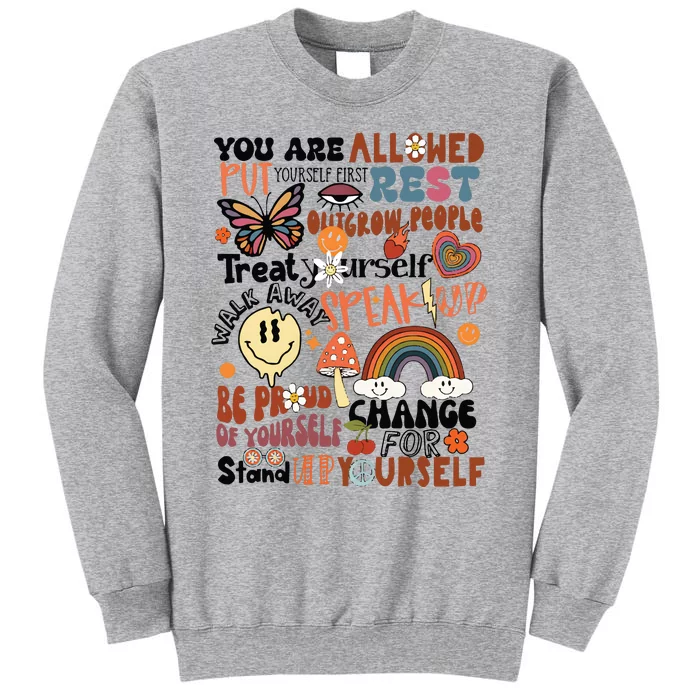 You Are Allowed To Thrive Retro Front Pocket Tall Sweatshirt