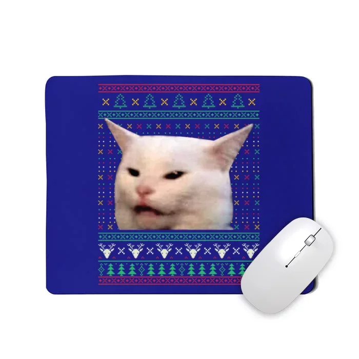 Yelling At A Cat Ugly Xmas Funny Meme Dress Gift Mousepad