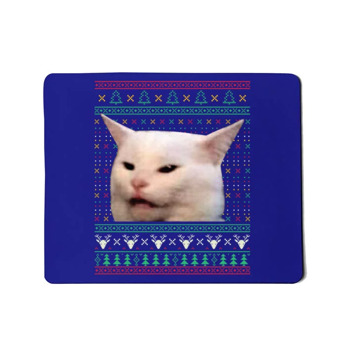 Yelling At A Cat Ugly Xmas Funny Meme Dress Gift Mousepad