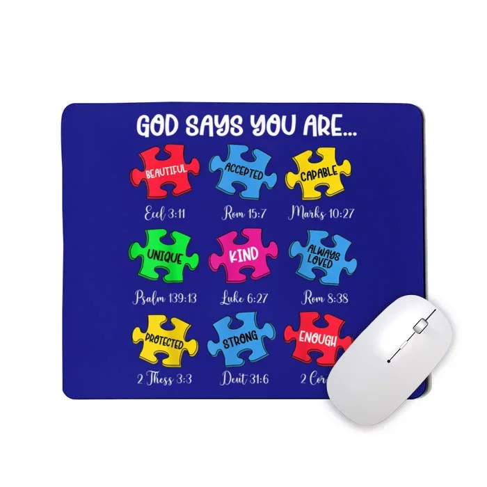 You Are Autism Awareness Puzzle Bible Verses Christian Mousepad