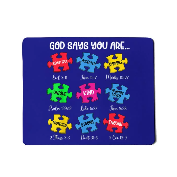 You Are Autism Awareness Puzzle Bible Verses Christian Mousepad