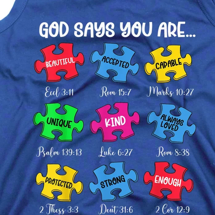 You Are Autism Awareness Puzzle Bible Verses Christian Tank Top