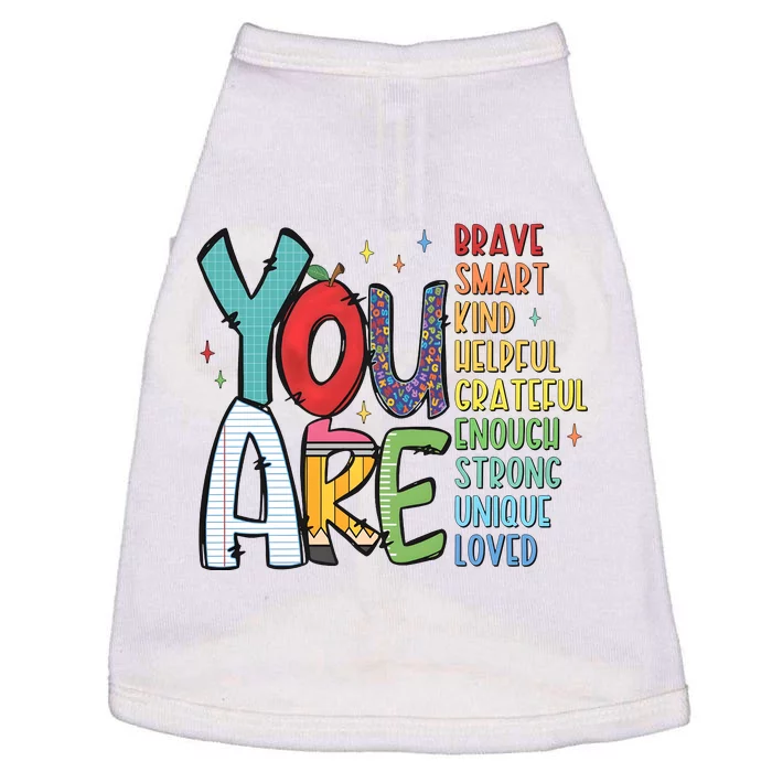 You Are Brave Smart Kind Back To School Doggie Tank