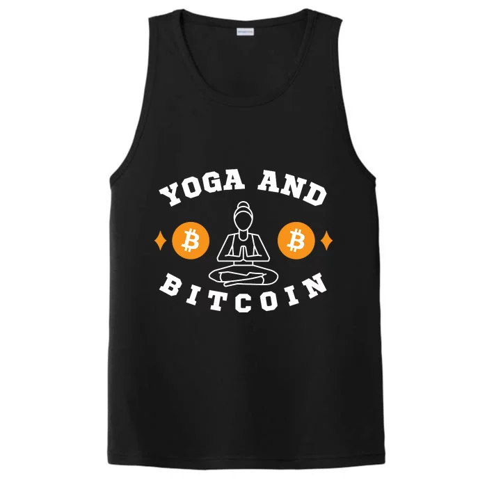 Yoga And Bitcoin, Workout, Gym, Crypto, Fitness, Cryptocurrency HODL BTC Performance Tank