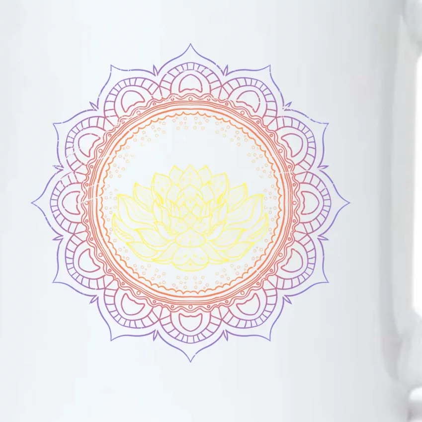 Yoga Art Buddhist Flower Blossom Spiritual Dala Lotus Gift Black Color Changing Mug