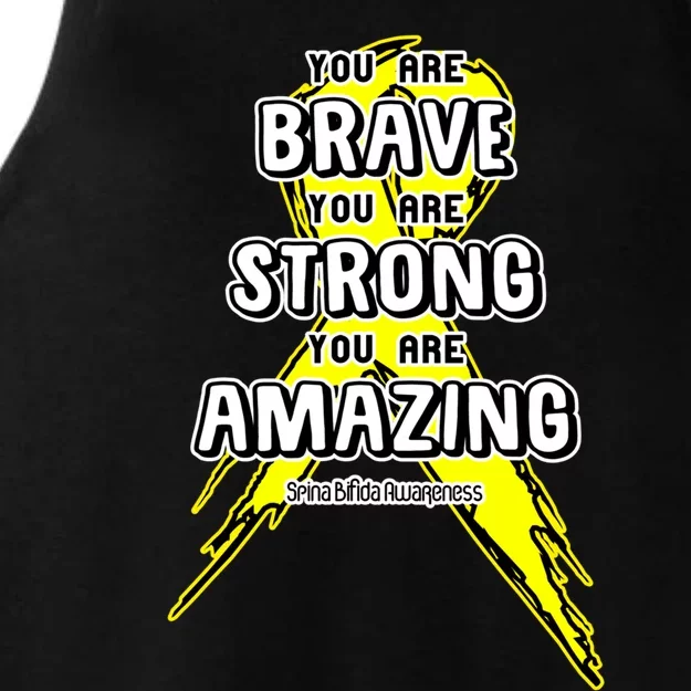 You Are Brave Strong Amazing! Spina Bifida Awareness Funny Gift Ladies Tri-Blend Wicking Tank