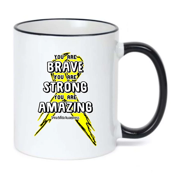 You Are Brave Strong Amazing! Spina Bifida Awareness Funny Gift Black Color Changing Mug