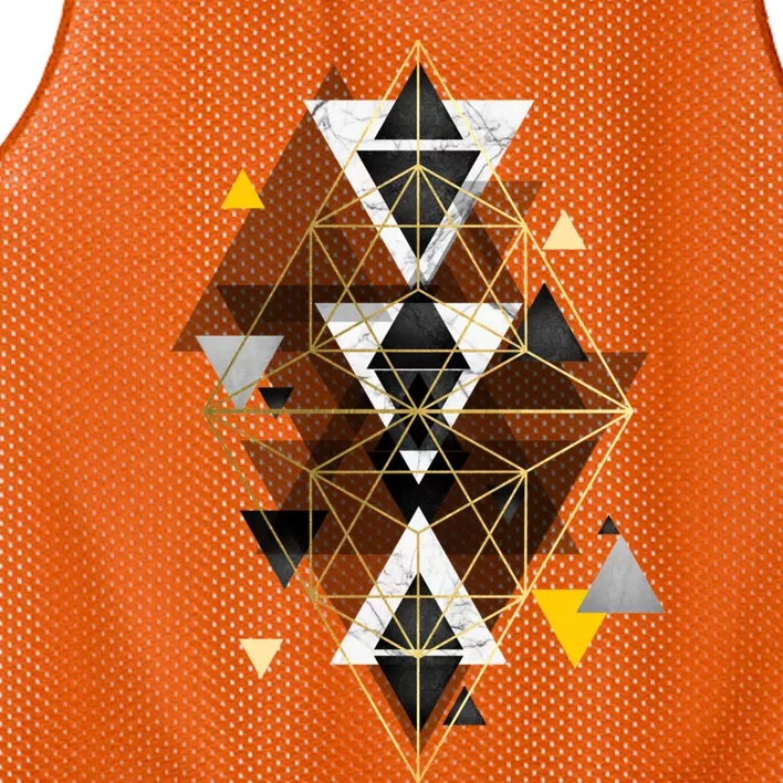 Yellow And Black Geometric Mesh Reversible Basketball Jersey Tank