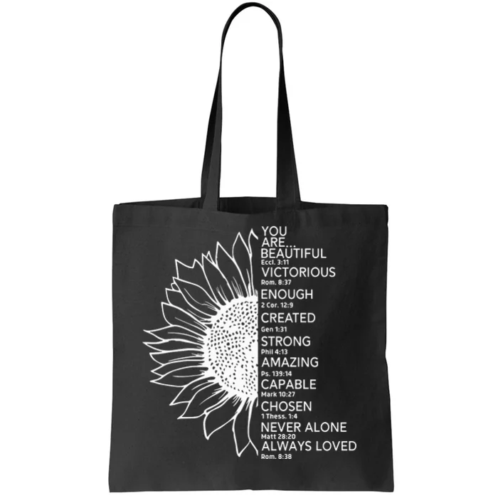 You Are Beautiful Bible Verse Tote Bag