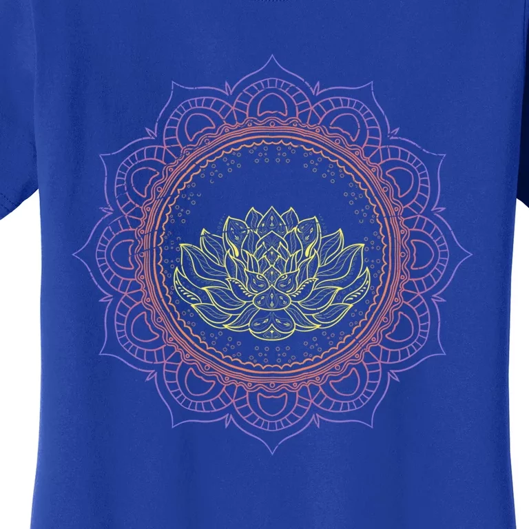 Yoga Art Buddhist Flower Blossom Spiritual Dala Lotus Gift Women's T-Shirt