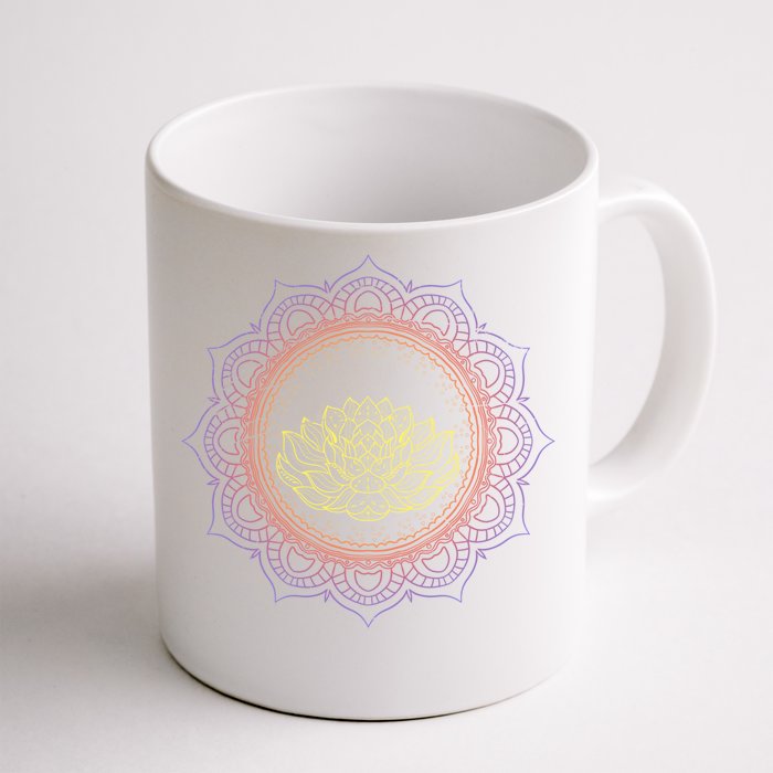 Yoga Art Buddhist Flower Blossom Spiritual Dala Lotus Gift Front & Back Coffee Mug