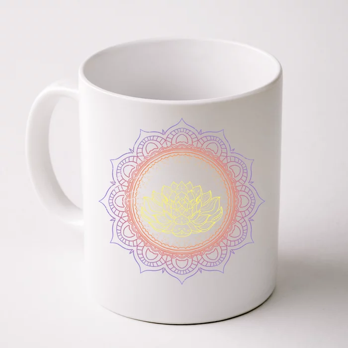 Yoga Art Buddhist Flower Blossom Spiritual Dala Lotus Gift Front & Back Coffee Mug