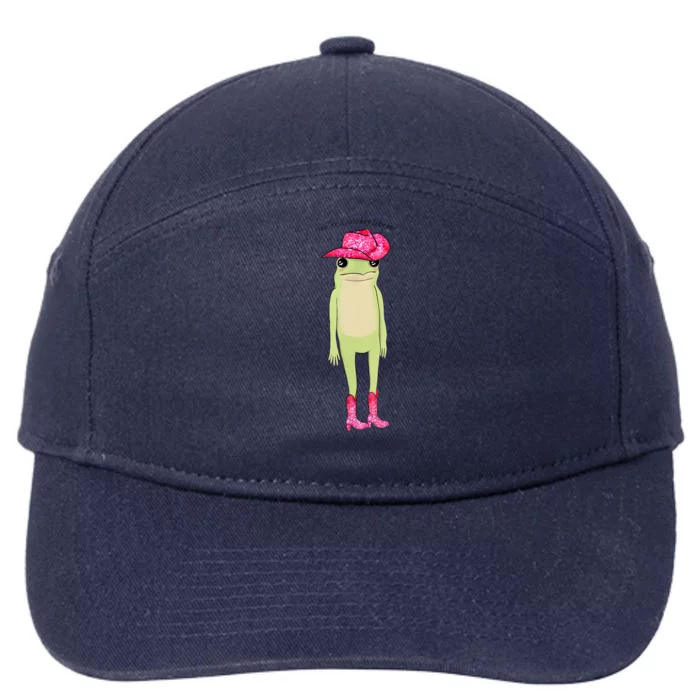 Youre A Cowboy Like Me Funny Frog Pink Cowboy Hat Cowgirl 7-Panel Snapback Hat