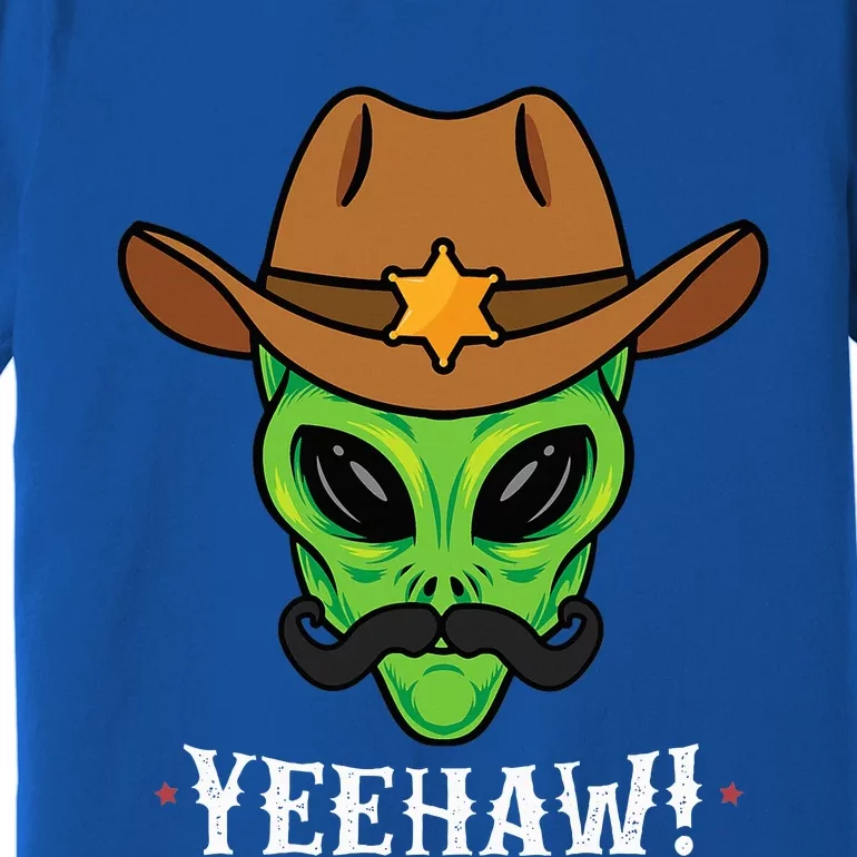 Y.eehaw A.lien C.owboy Funny Halloween S.pace Premium T-Shirt