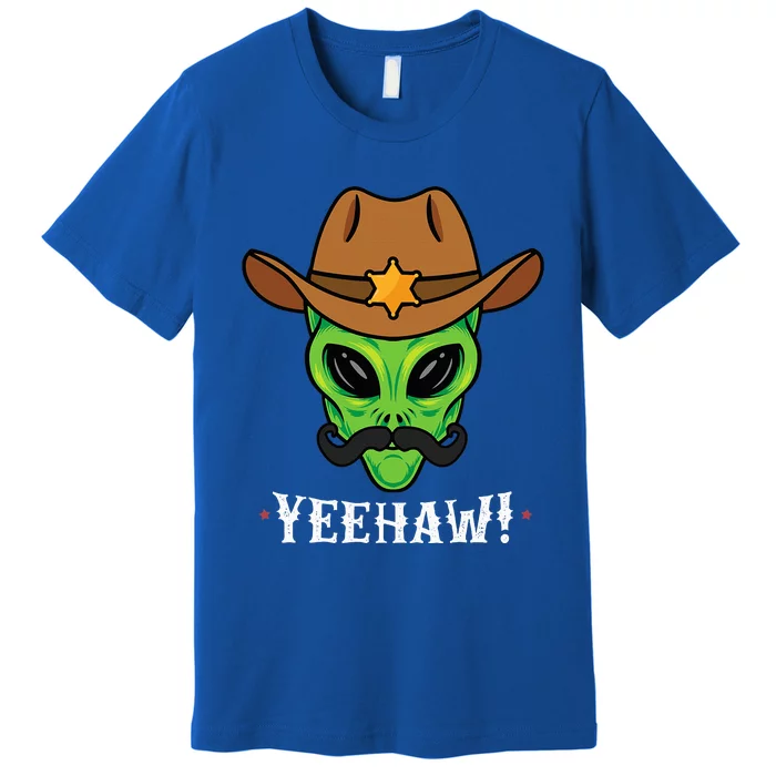 Y.eehaw A.lien C.owboy Funny Halloween S.pace Premium T-Shirt