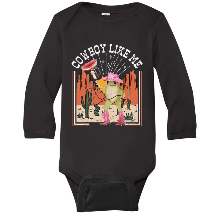 Youre A Cowboy Like Me Frog Cowboy Hat Cowgirl Baby Long Sleeve Bodysuit