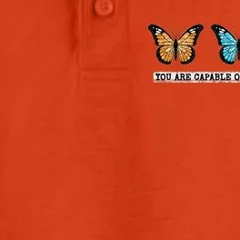 You Are Capable Of Amazing Things Monarch Butterfly Dry Zone Grid Performance Polo