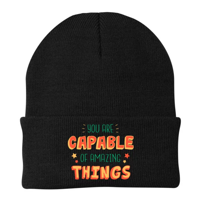 You Are Capable Of Amazing Things Inspirational Quote Knit Cap Winter Beanie