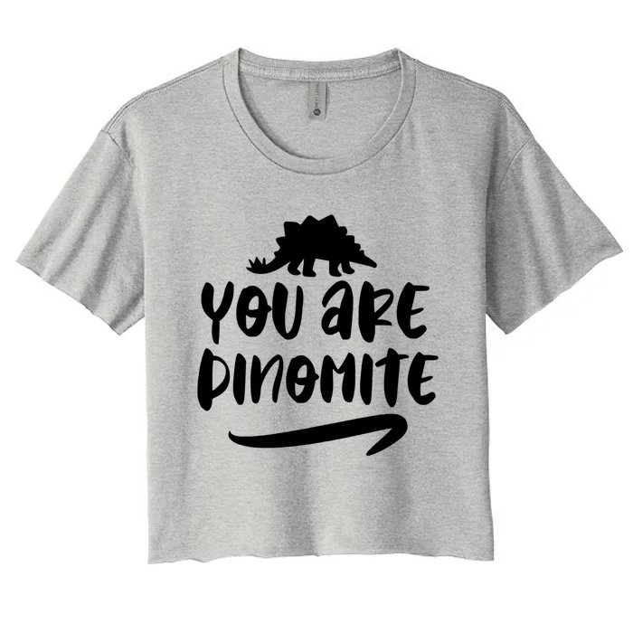 You Are Dinofunny Giftmite Dinosaur Back To School Great Gift Women's Crop Top Tee