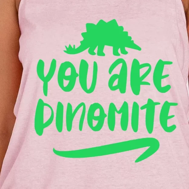 You Are Dinogiftmite Dinosaur Back To School Gift Women's Knotted Racerback Tank