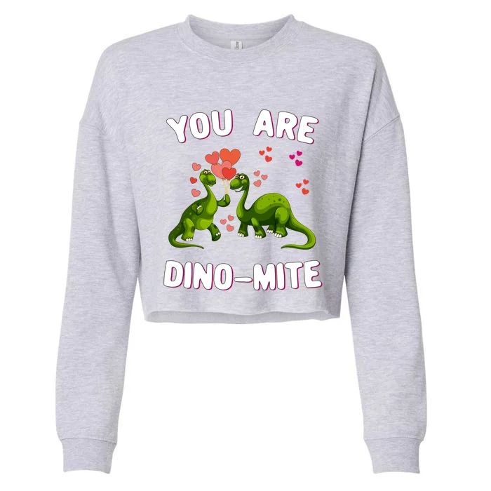 You Are Dinogiftmite Dinosaurs Valentines Day Heart Dinogiftmite Gift Cropped Pullover Crew