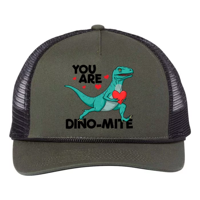 You Are Dinogiftmite Dinosaur Valentines Day Dinosaur Funny Gift Retro Rope Trucker Hat Cap