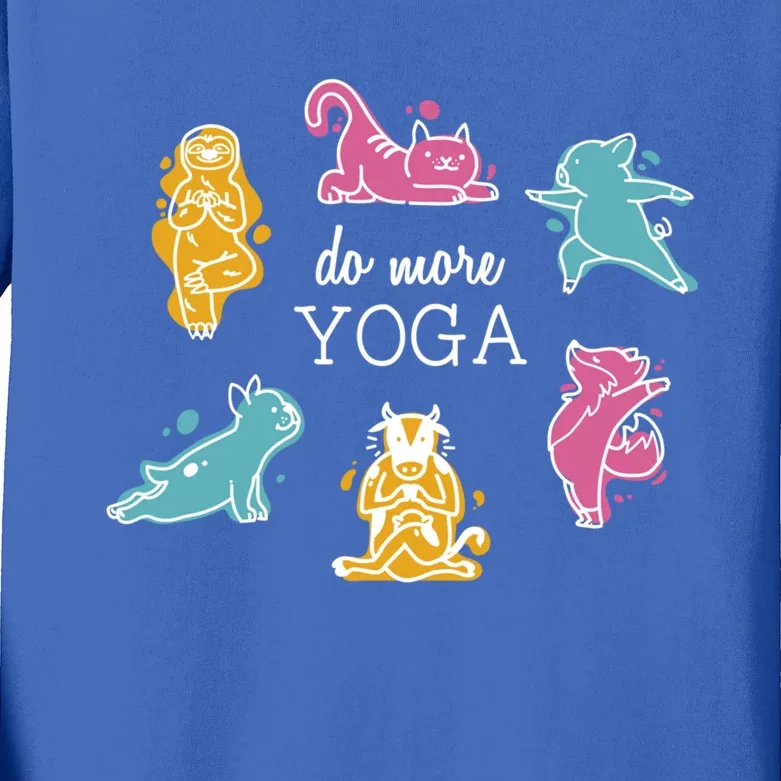 Yoga Animals Do More Yoga Asana Pose Graphic Icon Instructor Cute Gift Kids Long Sleeve Shirt