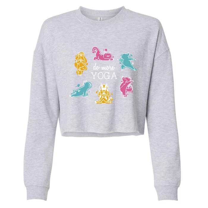 Yoga Animals Do More Yoga Asana Pose Graphic Icon Instructor Cute Gift Cropped Pullover Crew