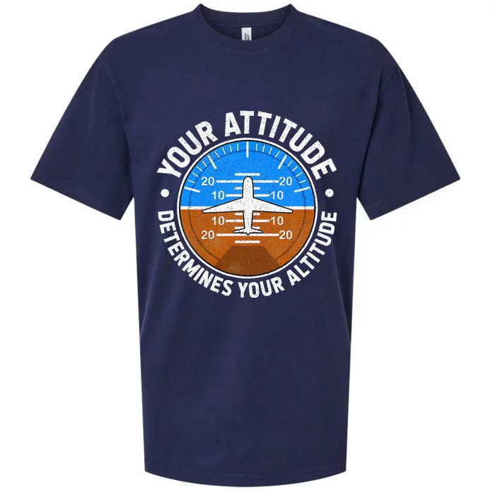 Your Attitude Determines Your Altitude Motivational Message Sueded Cloud Jersey T-Shirt