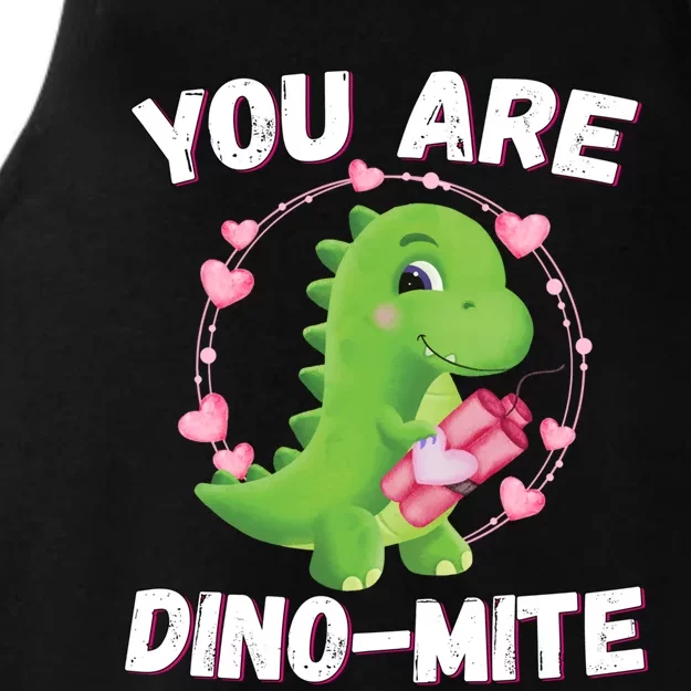 You Are Dinofunny Giftmite Dinosaurs Valentines Day Heart Dinofunny Giftmite Coo Ladies Tri-Blend Wicking Tank