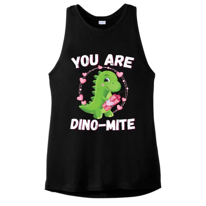 You Are Dinofunny Giftmite Dinosaurs Valentines Day Heart Dinofunny Giftmite Coo Ladies Tri-Blend Wicking Tank