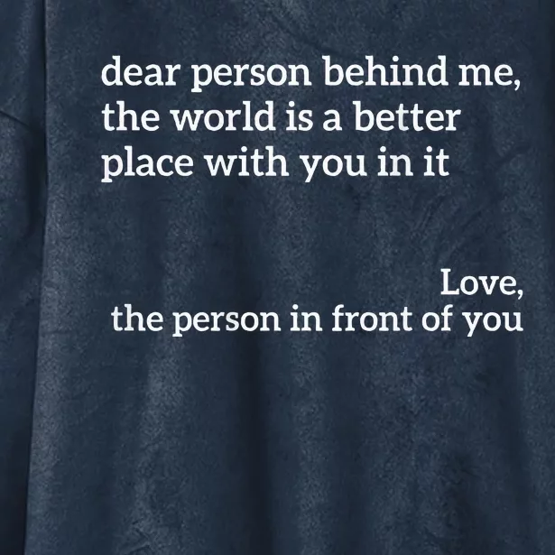 You Are Enough Dear Person Behind Me Love Awareness Peace Hooded Wearable Blanket