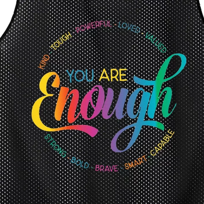 You Are Enough LGBT Pride Month Gay Lesbian Rainbow Ally Mesh Reversible Basketball Jersey Tank