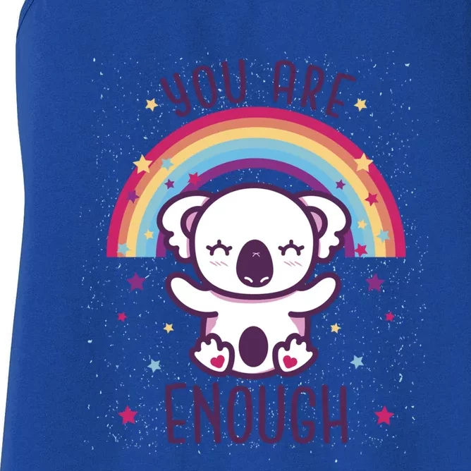 You Are Enough Cute Rainbow Koala Gift Women's Racerback Tank