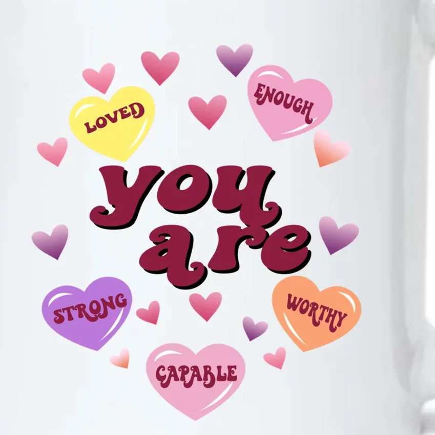 You Are Enough Loved Valentines Day Cute Gift Black Color Changing Mug