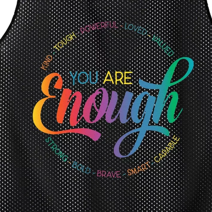 You Are Enough LGBT Pride Month Gay Lesbian Rainbow Ally Mesh Reversible Basketball Jersey Tank