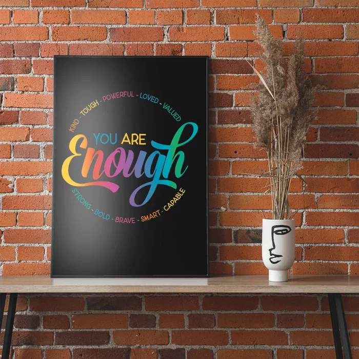 You Are Enough You Are Kind LGBTQ Inspirational Lesbian Gay Love Is Love Poster