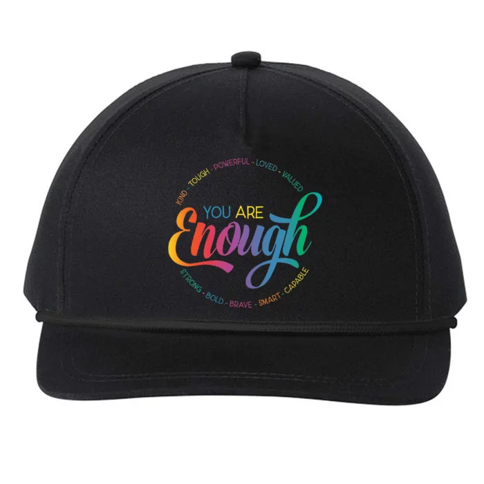 You Are Enough LGBT Pride Month Gay Lesbian Rainbow Ally Snapback Five-Panel Rope Hat