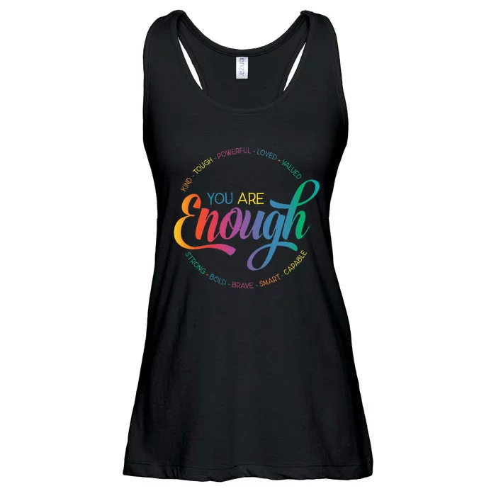 You Are Enough LGBT Pride Month Gay Lesbian Rainbow Ally Ladies Essential Flowy Tank