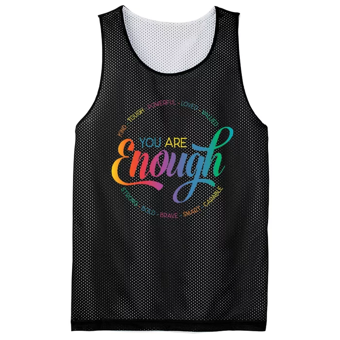 You Are Enough LGBT Pride Month Gay Lesbian Rainbow Ally Mesh Reversible Basketball Jersey Tank