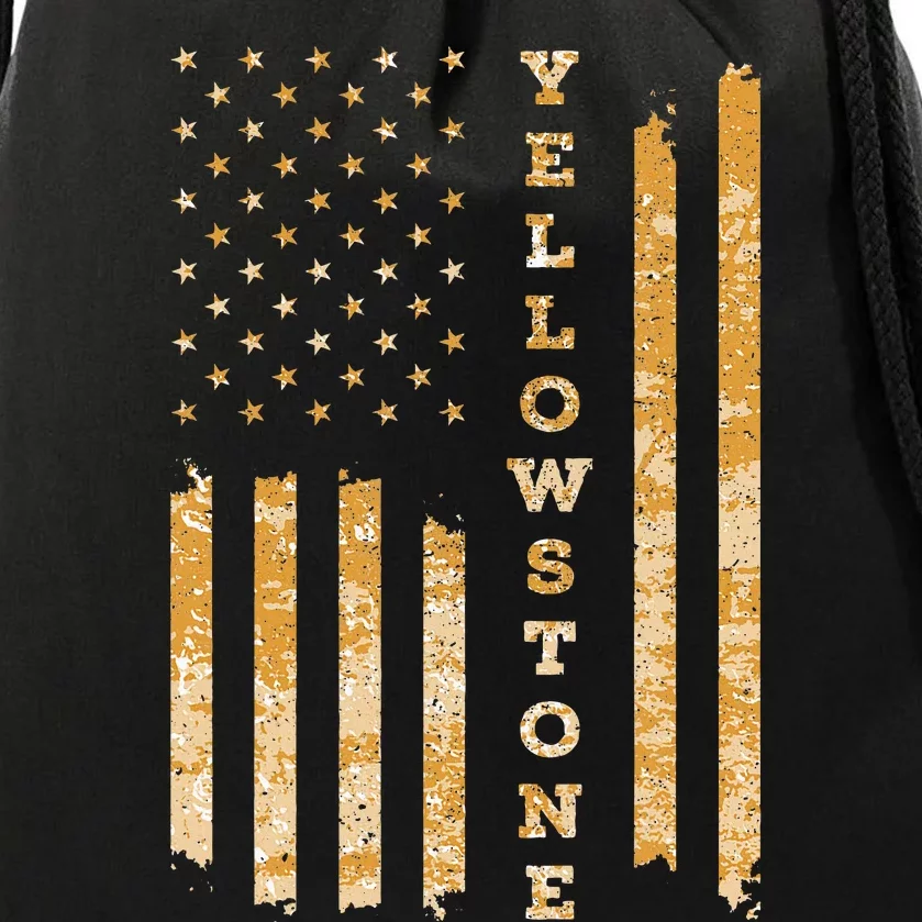 Yellowstone American Flag – Usa National Park Drawstring Bag